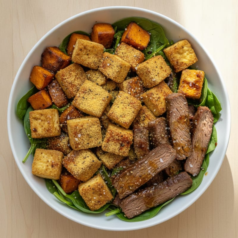 Vegan Steak and Tofu Power Bowl