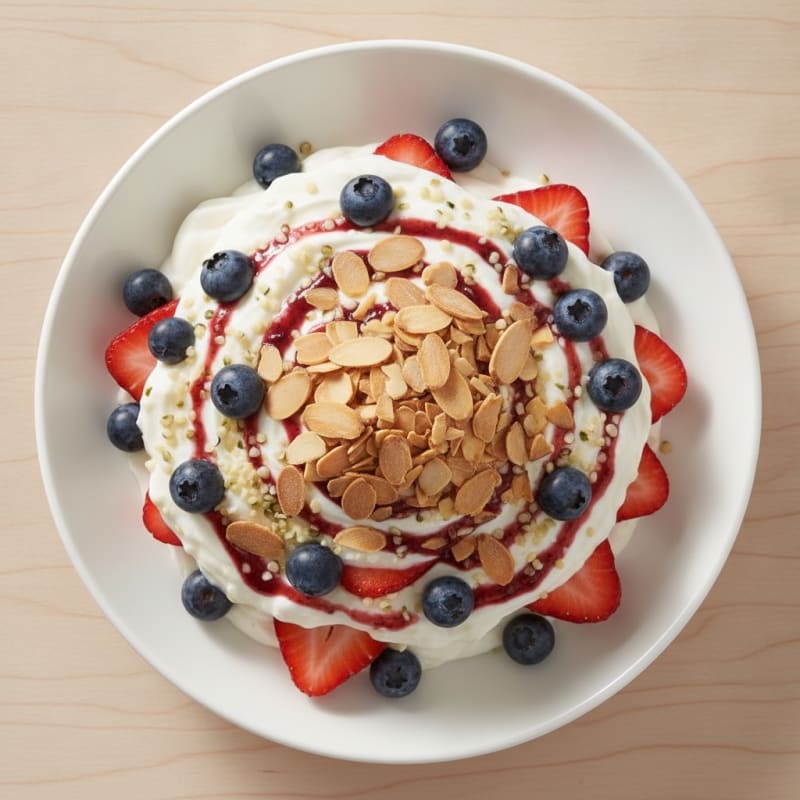 Protein Yogurt Parfait with Berries and Almond Crunch