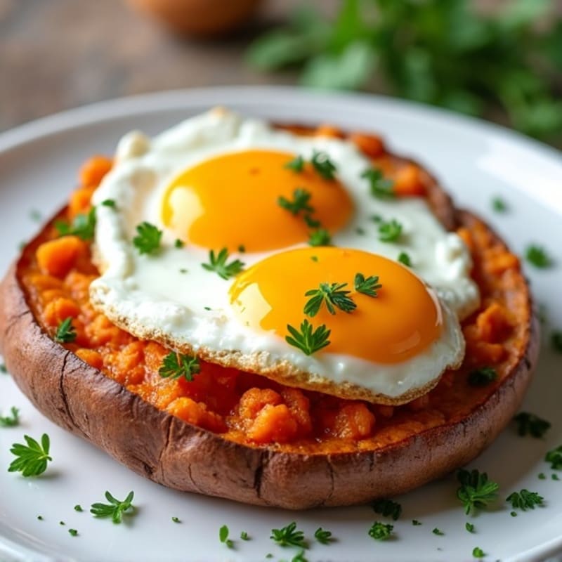 Crispy-Skinned Sweet Potato with Greek Yogurt and Herbs
