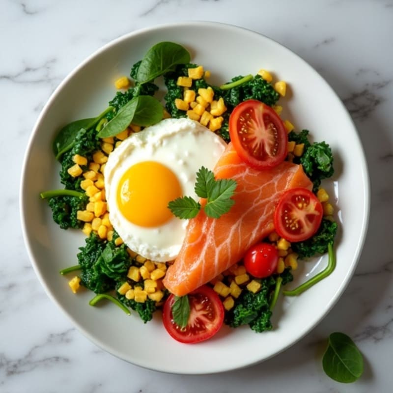 Egg White Scramble with Cottage Cheese and Smoked Salmon