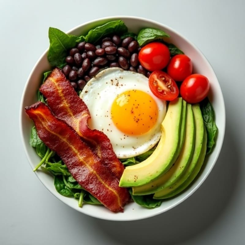 Crispy Bacon Avocado Breakfast Bowl