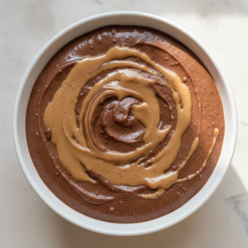 Silky Chocolate Protein Pudding with Almond Butter Swirl