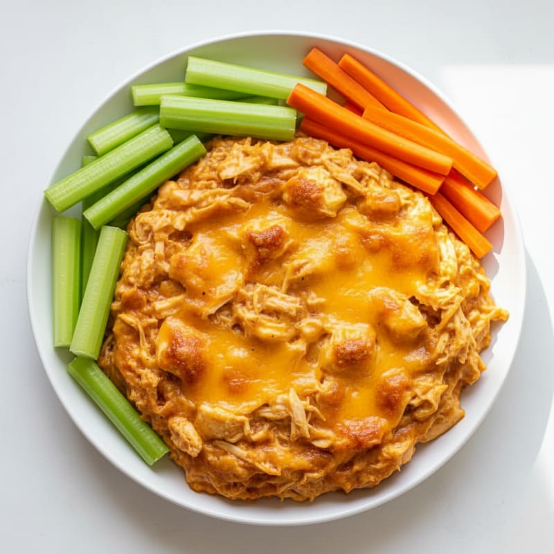 Creamy Buffalo Chicken Dip Bake