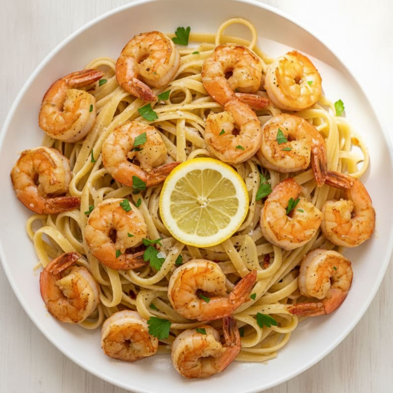 Garlic Butter Shrimp Scampi with Linguine