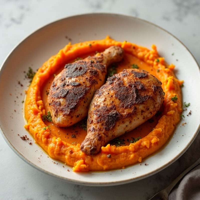 Cocoa-Spiced Chicken with Creamy Sweet Potato Mash