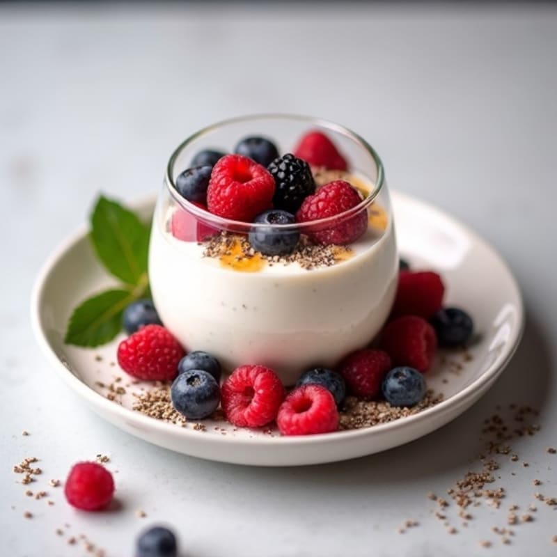 Silky Greek Yogurt Protein Mousse with Mixed Berries