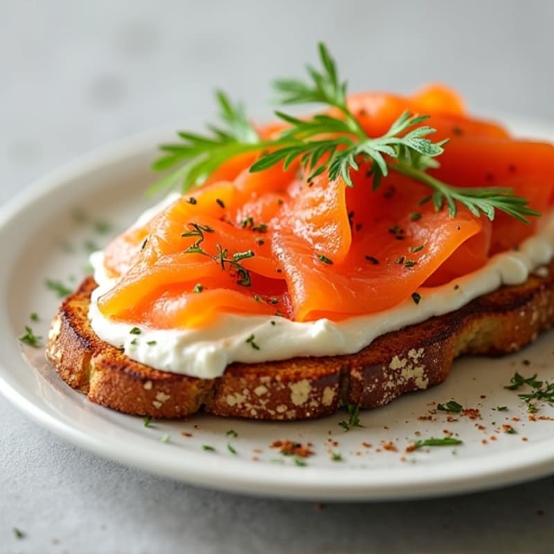 Smoked Salmon with Creamy Dill Spread and Crispy Everything Toast