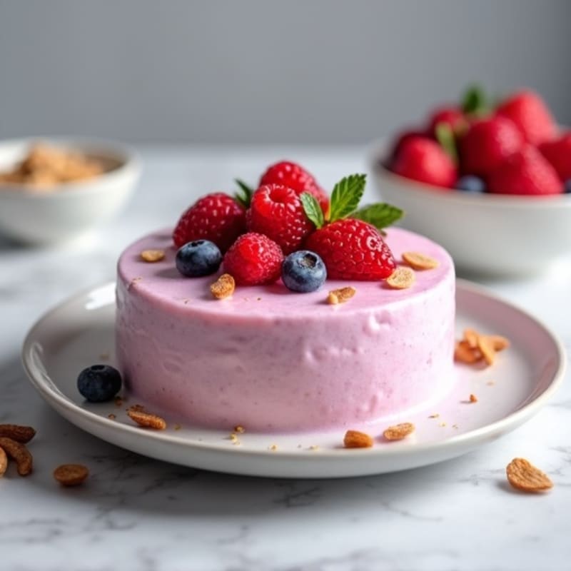 Greek Yogurt Protein Mousse with Mixed Berries