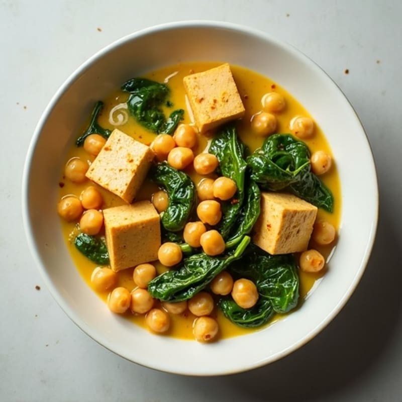 Creamy Coconut Chickpea and Spinach Curry Bowl