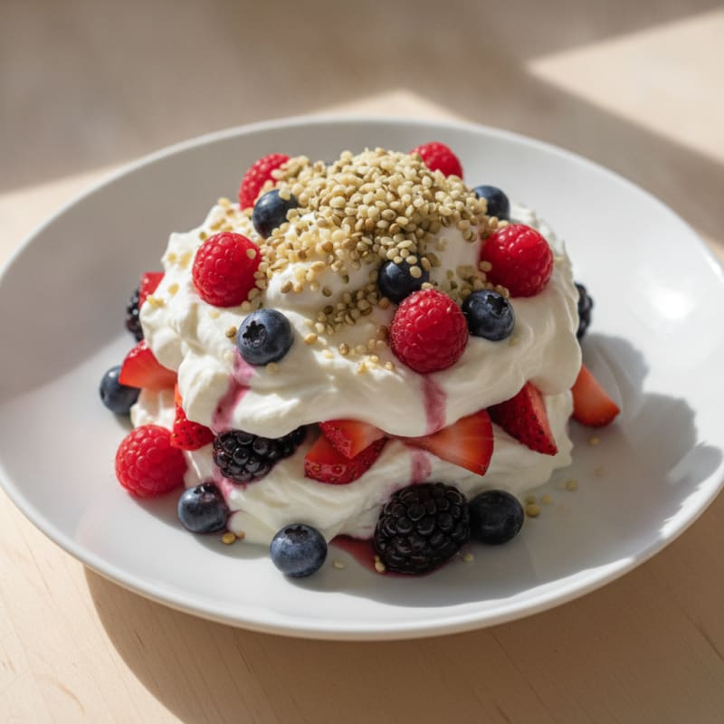 Greek Yogurt Protein Parfait with Mixed Berries