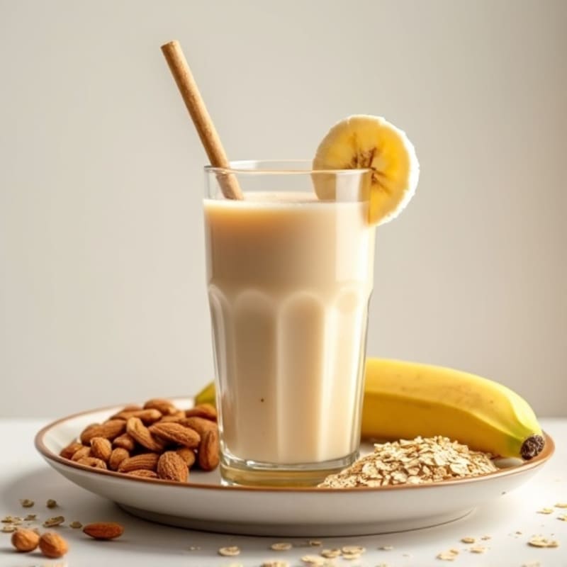 Vanilla Protein Shake with Almond Butter and Oats