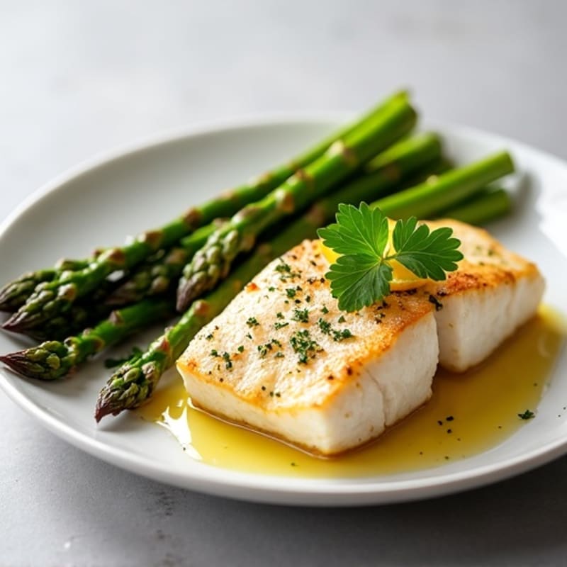 Lemon Herb Pan-Seared Mahi Mahi with Roasted Asparagus