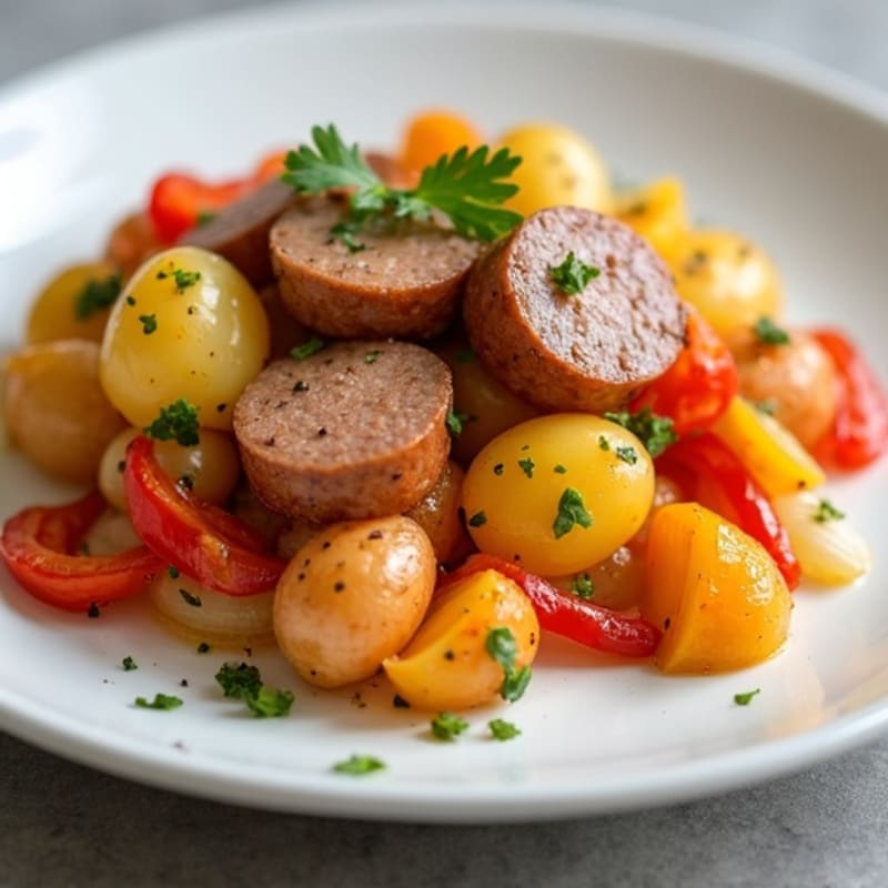 Lean Turkey Sausage and Roasted Potato Casserole