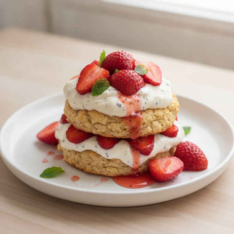 Strawberry Shortcake with Vanilla Bean Cream