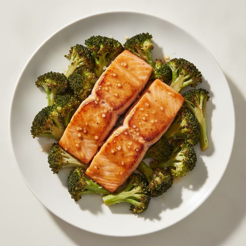 Honey-Garlic Glazed Salmon with Roasted Broccoli