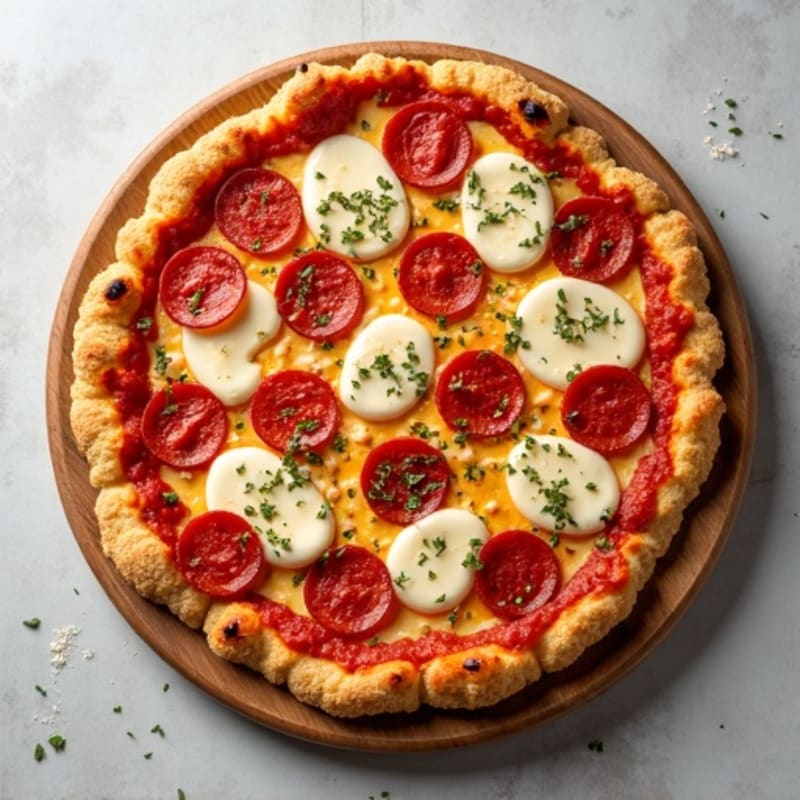 Cauliflower Crust Pizza with Turkey Pepperoni