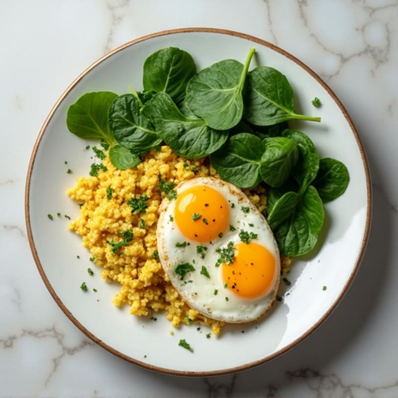 Protein-Packed Egg and Fresh Spinach Scramble with Savory Herbs