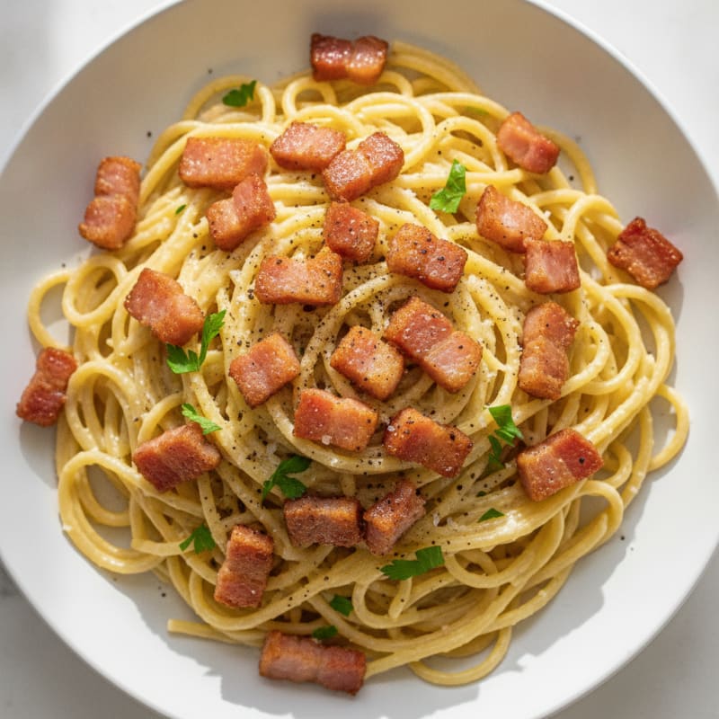 Classic Carbonara with Crispy Pancetta