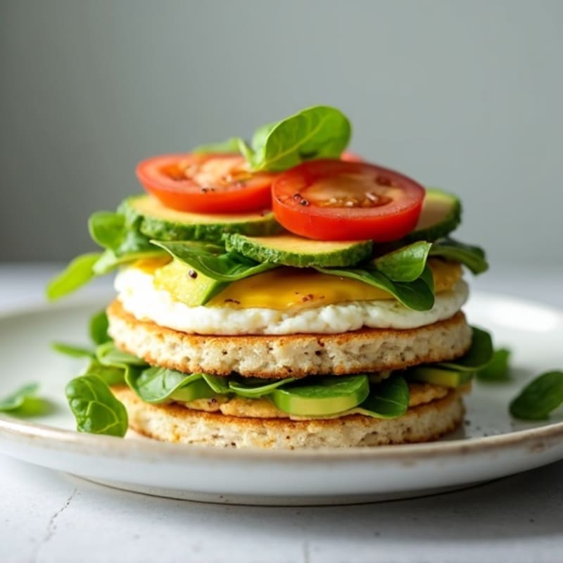 Protein-Packed Savory Rice Cake Stack