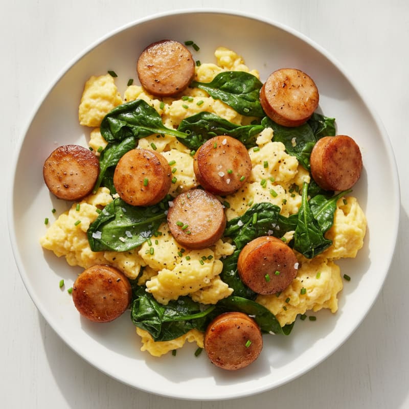 Chicken Sausage and Scrambled Eggs
