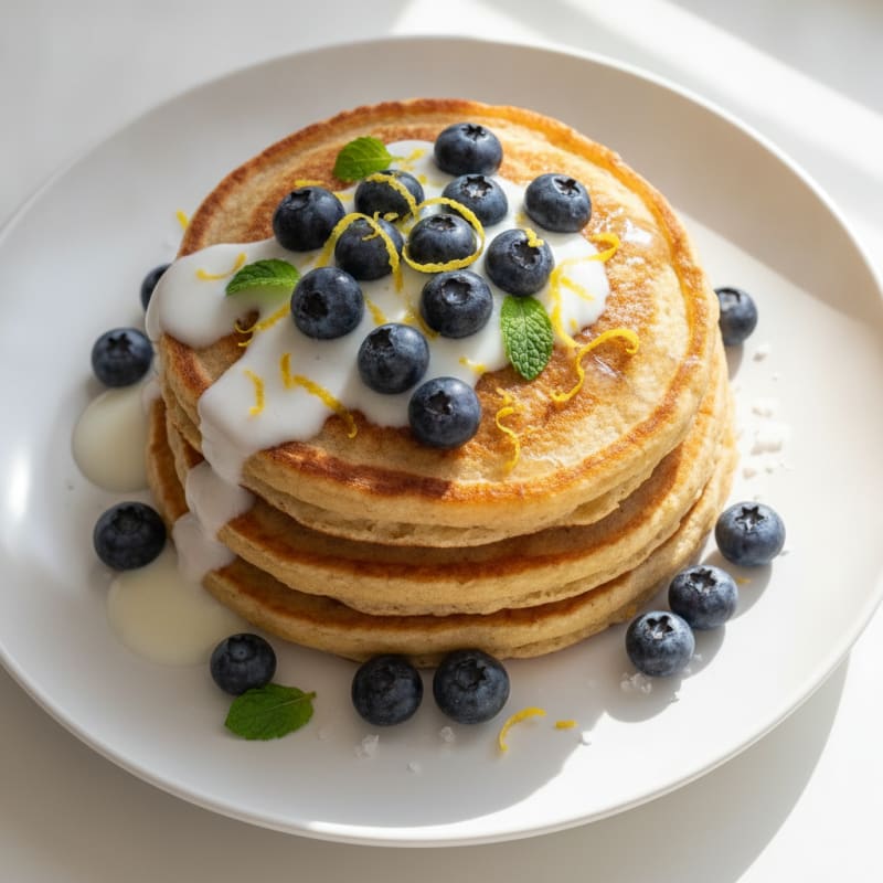 Berry Ricotta Pancakes with Lemon Zest