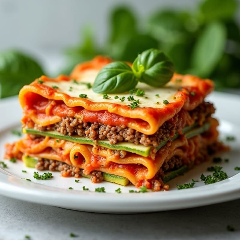Lean Beef and Zucchini Lasagna with Fresh Herbs