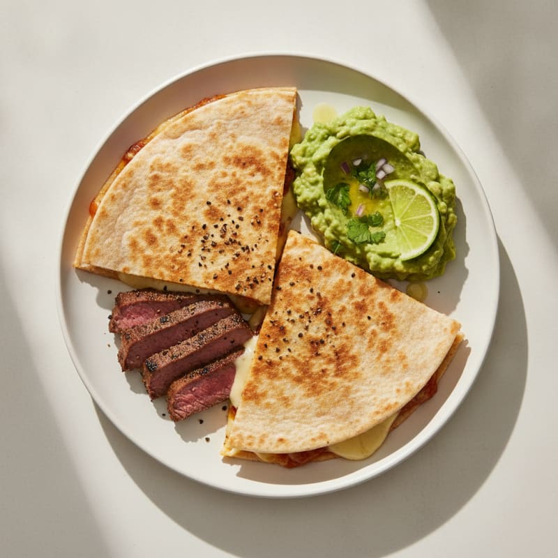 Carne Asada Quesadillas with Guacamole