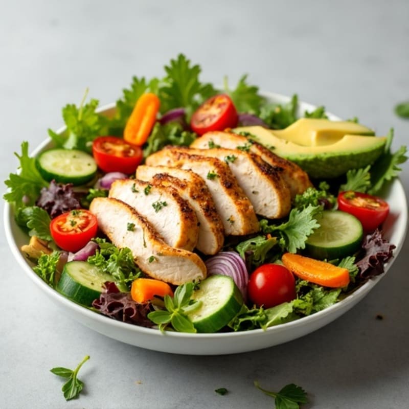 Lean Herb-Garlic Chicken Chopped Salad with Crispy Vegetables