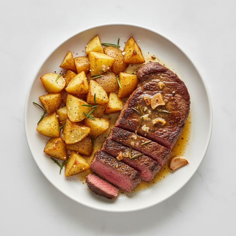 Rosemary Butter Ramsteak and Roasted Potatoes