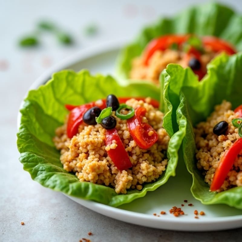 Crispy Lettuce Wrapped Spicy Ground Chicken