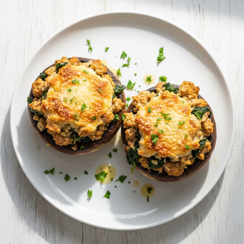 Golden Herb-Stuffed Portobello Mushrooms