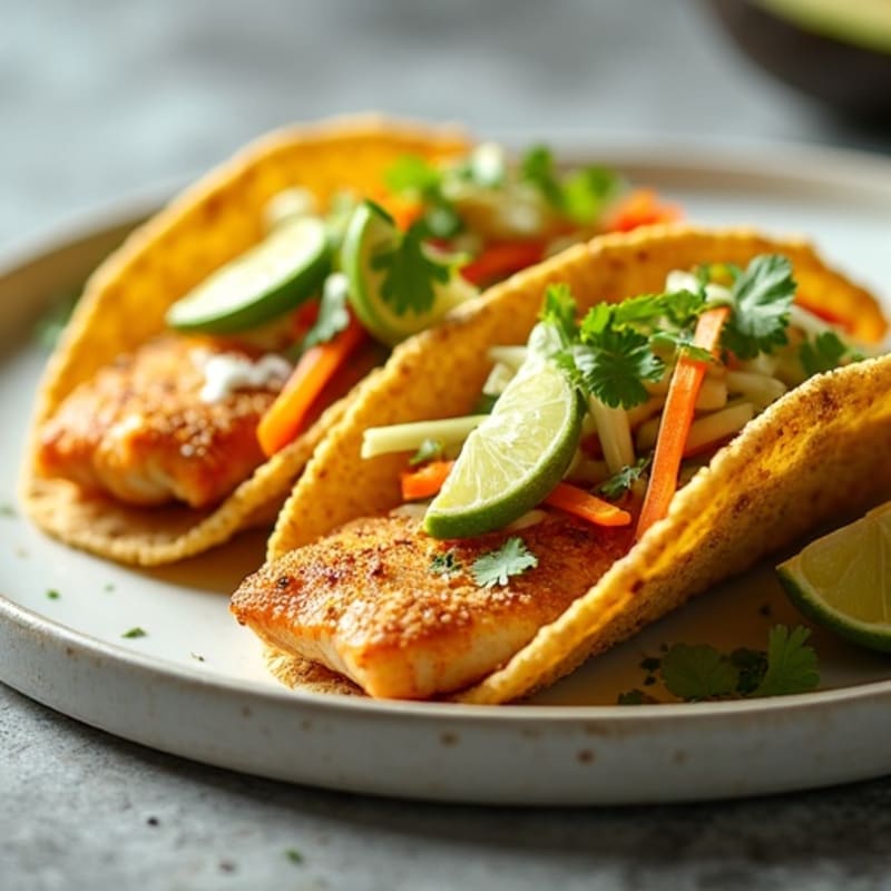 Crispy Baked Fish Tacos with Zesty Slaw