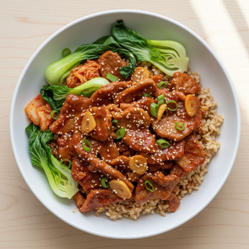 Spicy Gochujang Pork Belly Bowl