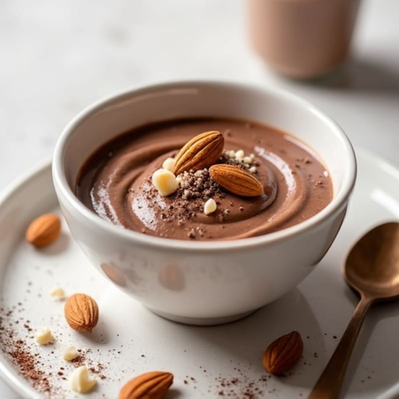 Silky Chocolate Protein Pudding with Almond Butter Swirl