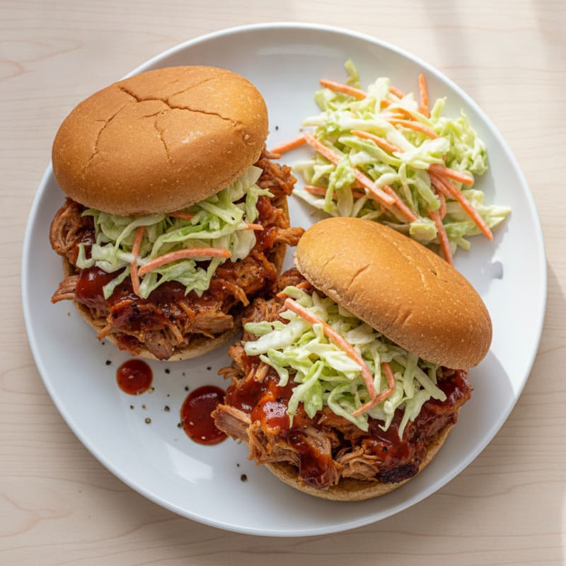 BBQ Pulled Pork Sandwiches with Coleslaw