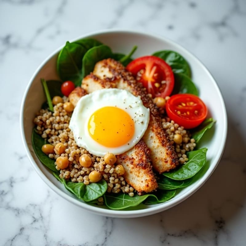 Triple-Protein Power Bowl with Quinoa and Eggs
