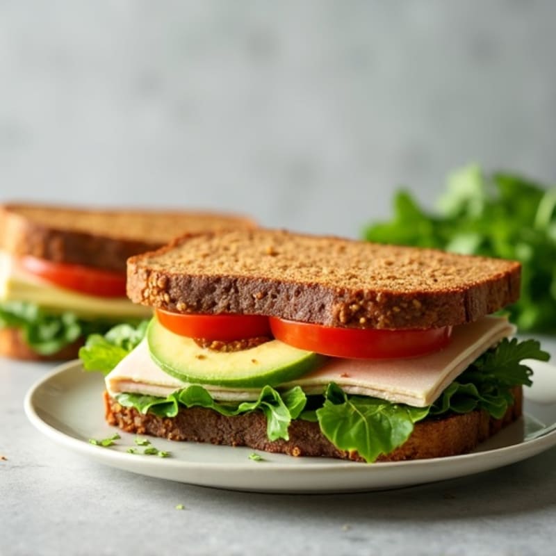Lean Turkey Sandwich with Creamy Avocado and Crispy Greens
