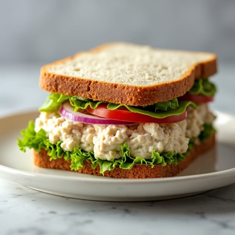 Fresh Tuna Salad Sandwich with Crisp Vegetables