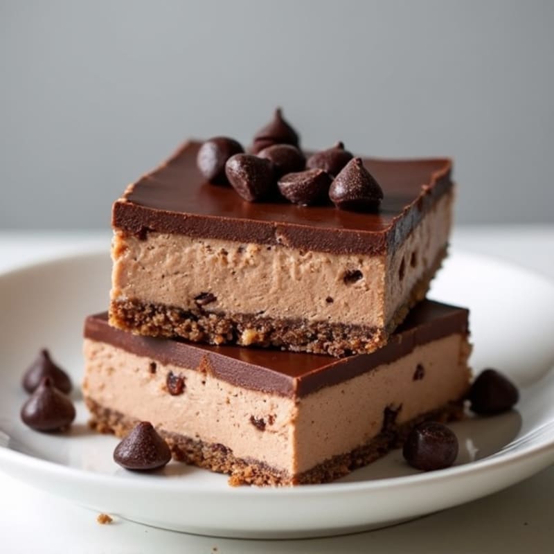 Dark Chocolate Greek Yogurt Cheesecake Bars