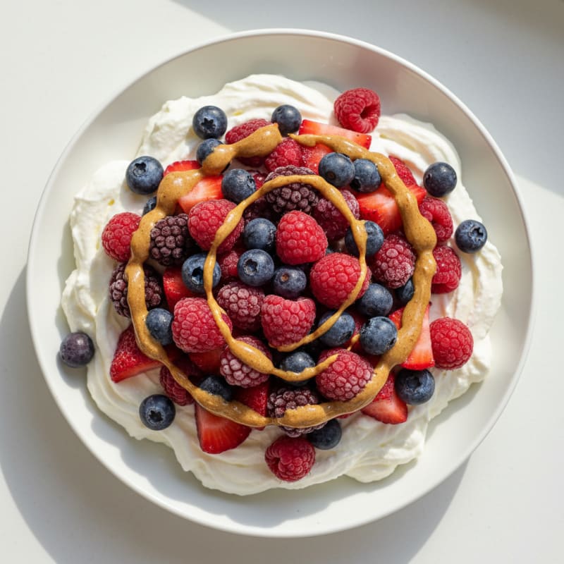 Creamy Greek Yogurt Protein Mousse with Mixed Berries
