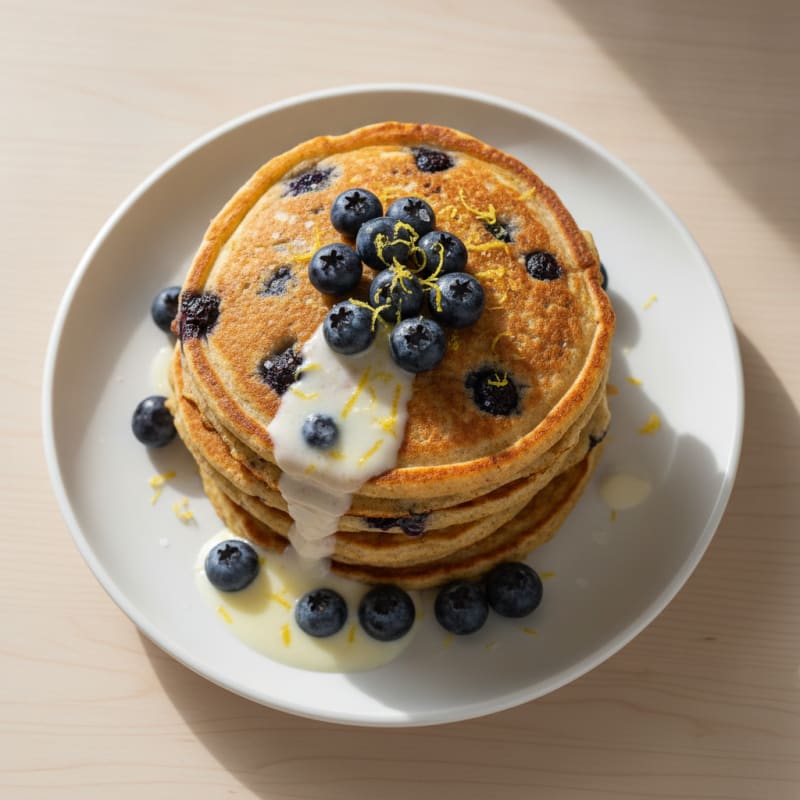 Blueberry Ricotta Pancakes with Lemon Zest