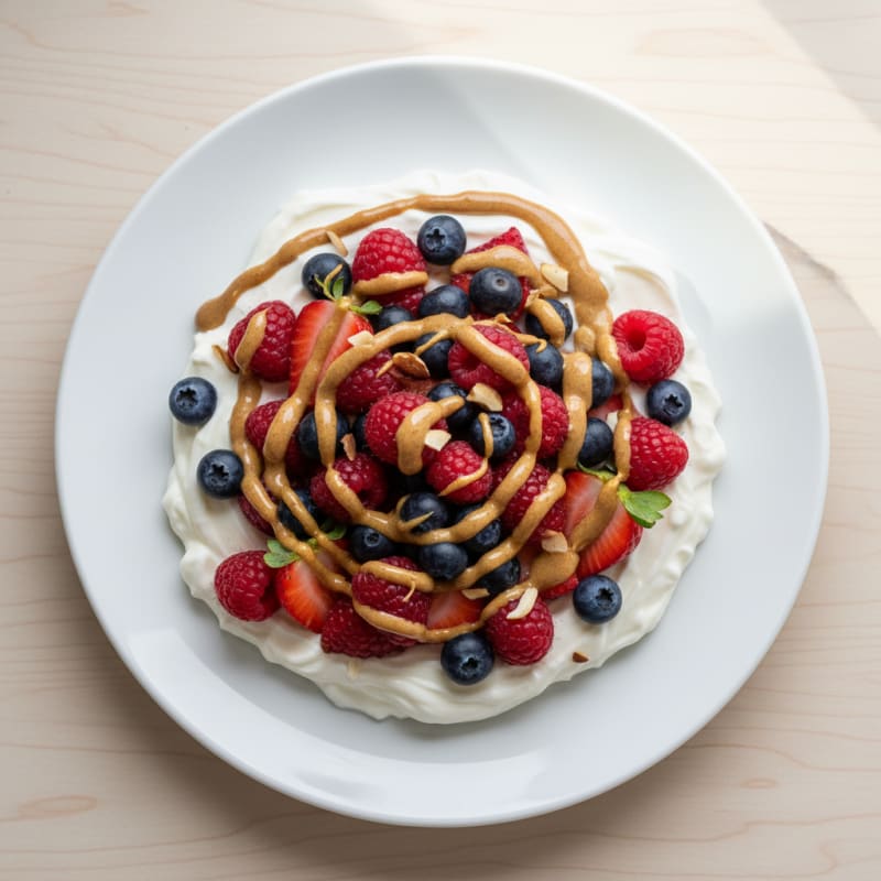 Silky Greek Yogurt Protein Pudding with Mixed Berries