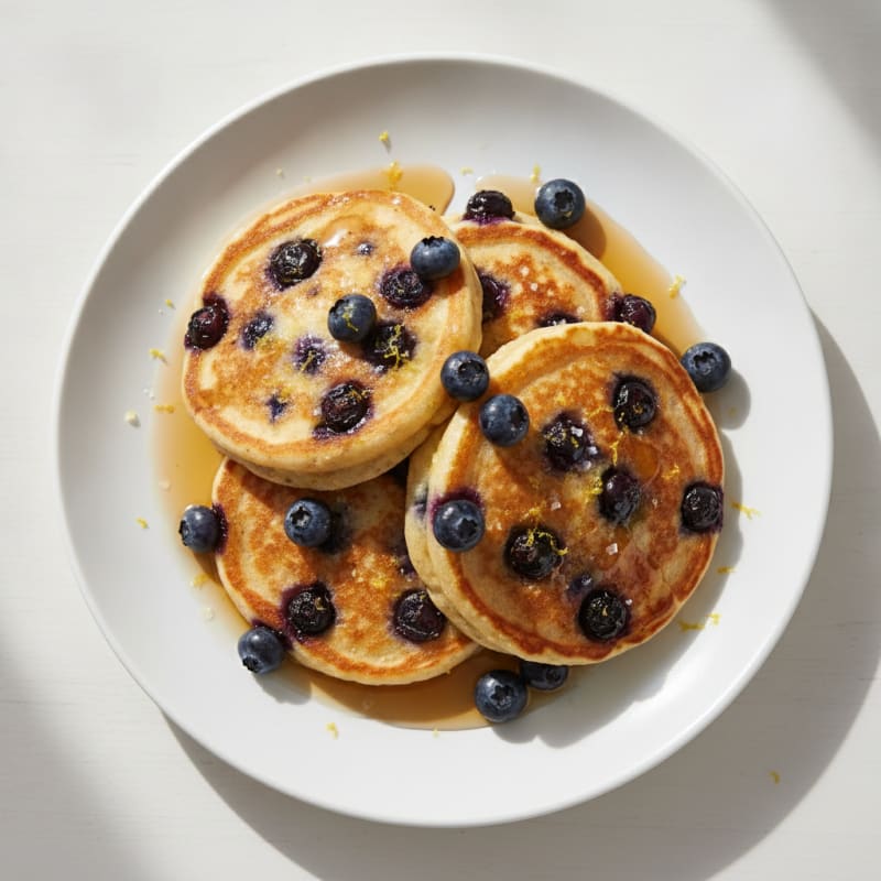 Blueberry Ricotta Pancakes with Lemon Zest