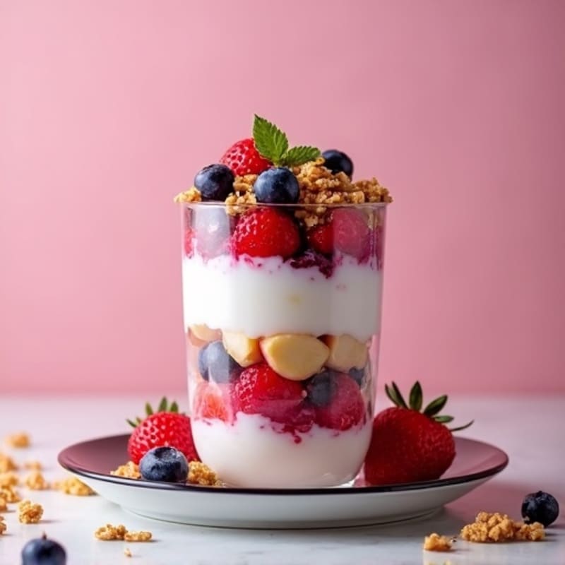 Greek Yogurt Protein Parfait with Mixed Berries
