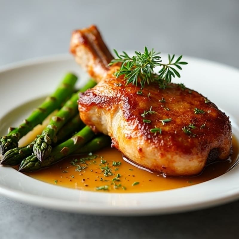 Crispy Duck Leg with Lemon-Herb Roasted Asparagus