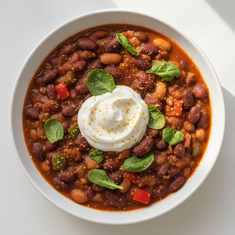 Hearty Three-Bean Vegetarian Chili