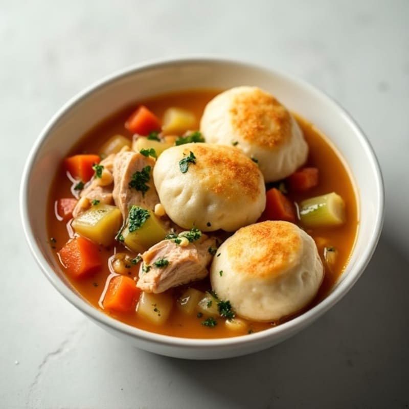 Hearty Chicken and Fluffy Dumpling Stew