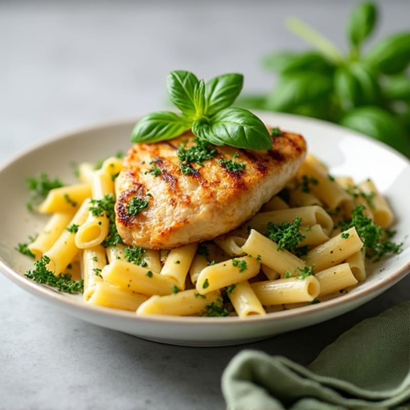 Creamy Pesto Chicken Pasta with Fresh Herbs