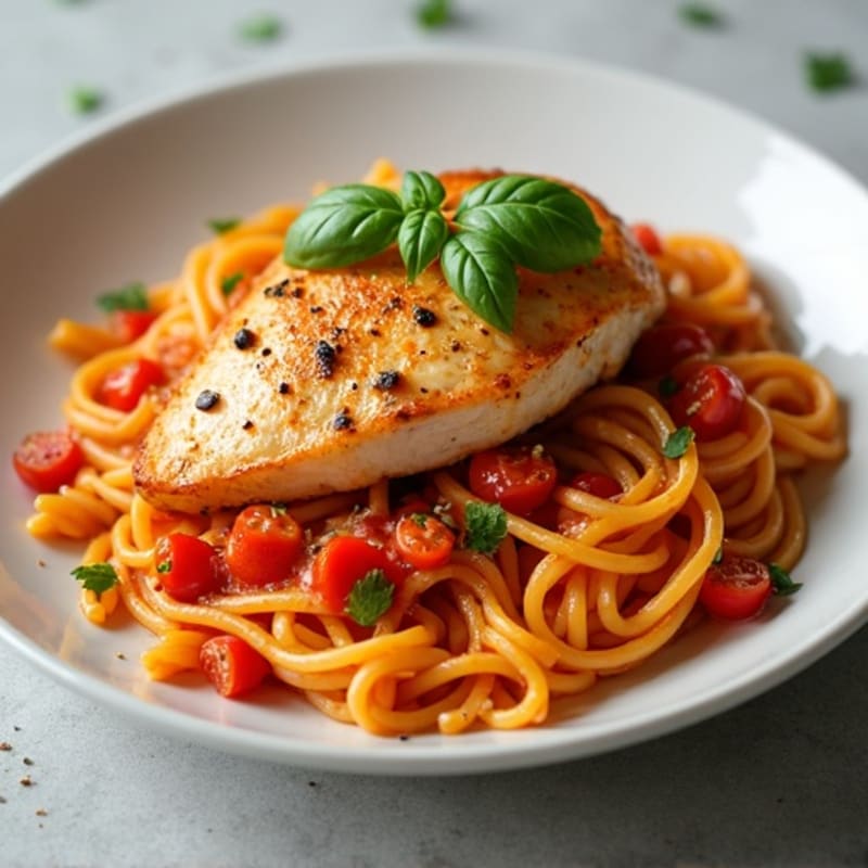 Pan-Seared Chicken with Creamy Tomato Pasta