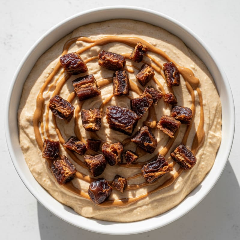 Creamy Peanut Butter Protein Mousse with Chopped Mexican Dates
